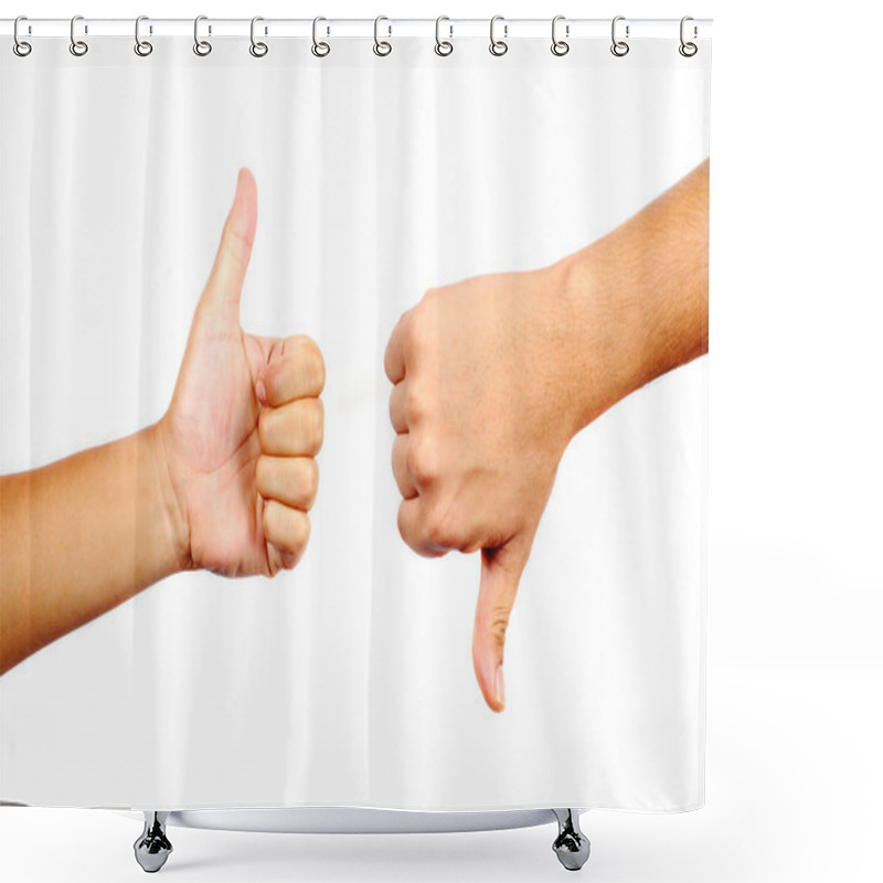 Personality  Thumbs Up And Down Shower Curtains