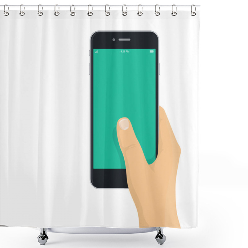 Personality  Hand Holding Phone Shower Curtains