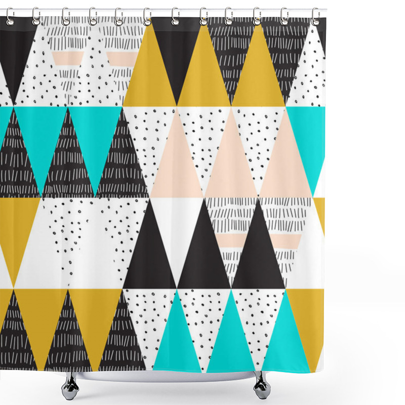 Personality  Geometric Retro 80s Style Shower Curtains