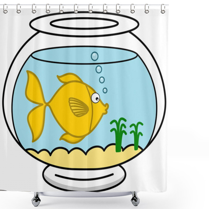 Personality  A Fish In Its Aquarium Shower Curtains