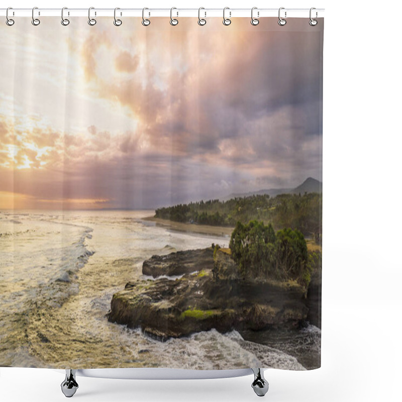 Personality  Dramatic Sunset Over The Coast Shower Curtains