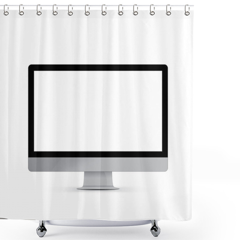 Personality  Vector Illustration Computer Transparent Screen. Pure PC Screen Shower Curtains