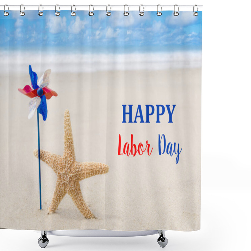 Personality  Labor Day USA Background With Starfishes Shower Curtains