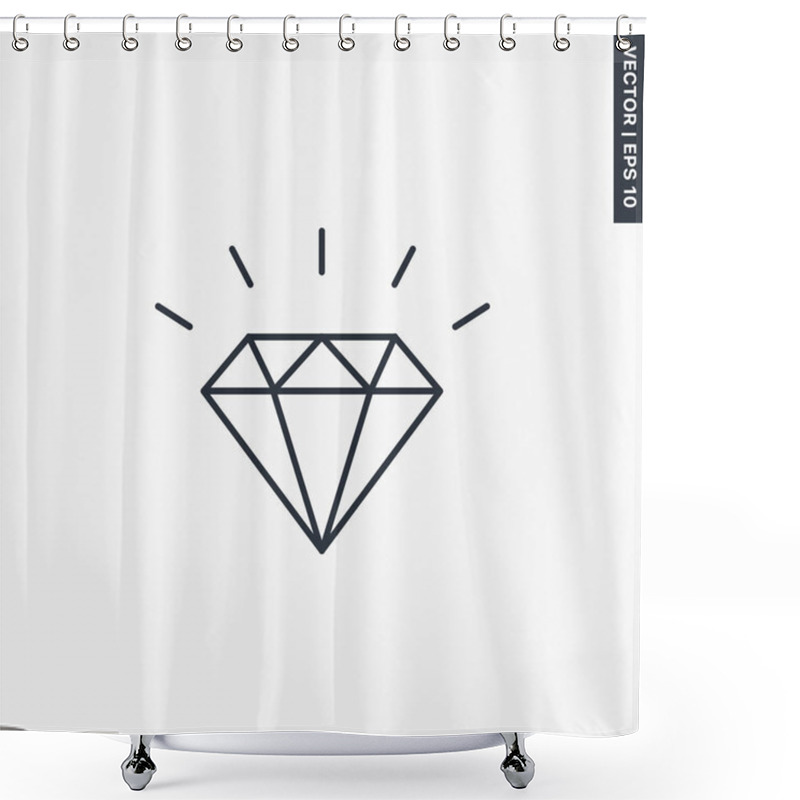 Personality  Brilliant, Diamond Line Icon Shower Curtains