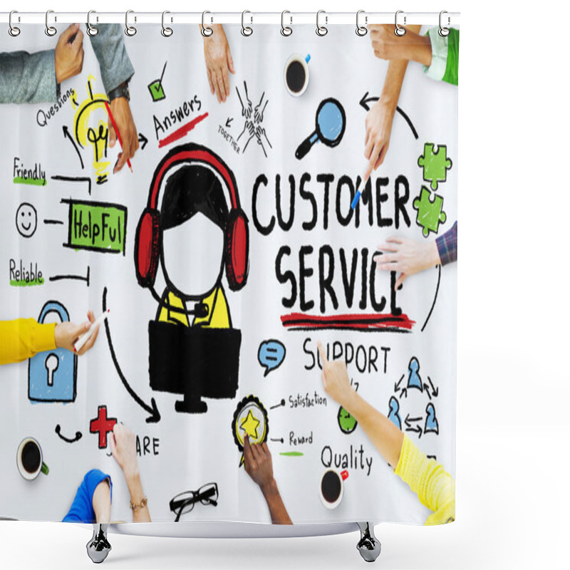 Personality  Diverse People And Customer Service Concept Shower Curtains