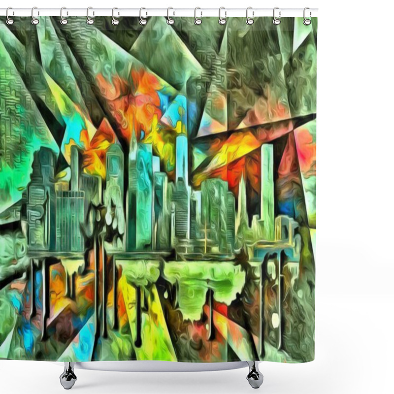 Personality  Oil Paint, Shadows And Shapes Shower Curtains