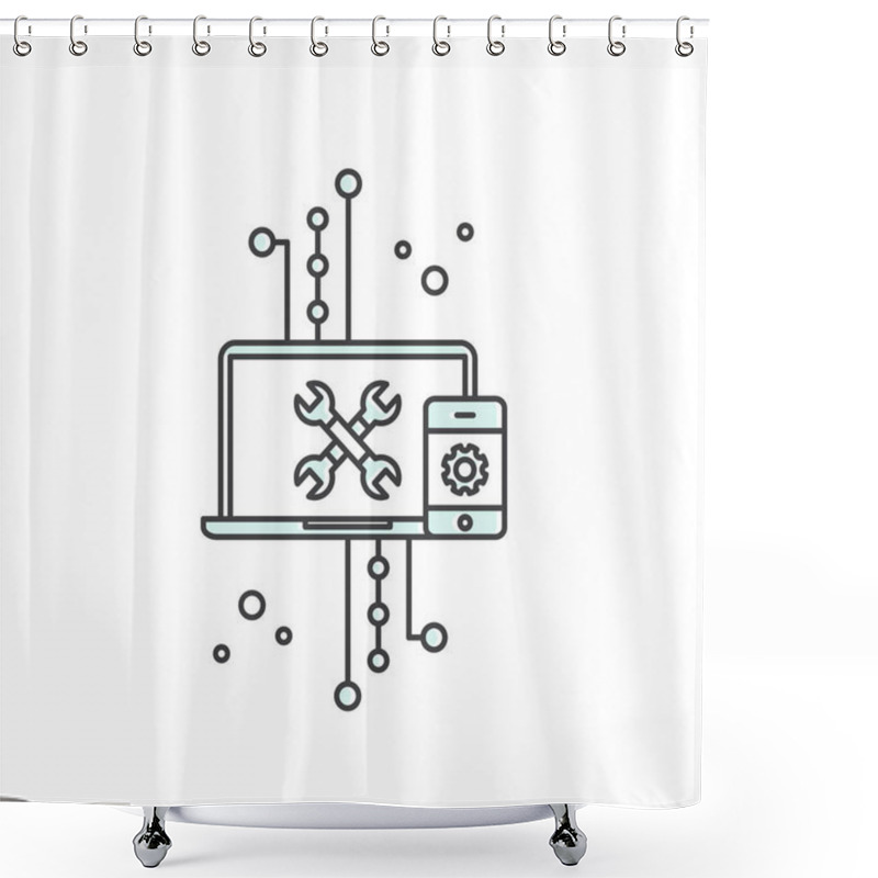 Personality  API Application Programming Interface, Cloud Data, Web And Mobile App Development, Coding, Sync And Update Shower Curtains