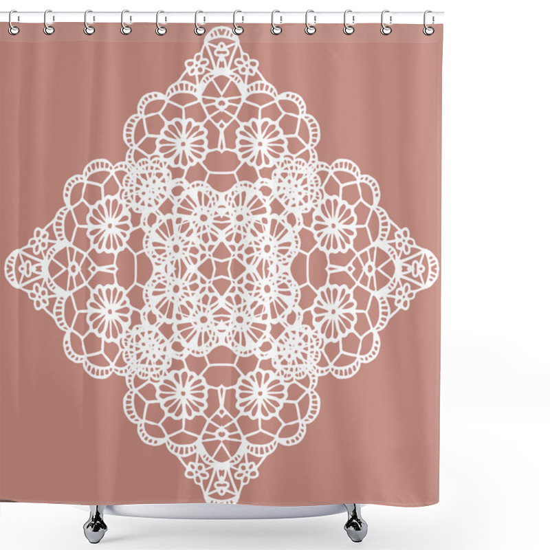 Personality  White Crochet Doily Shower Curtains