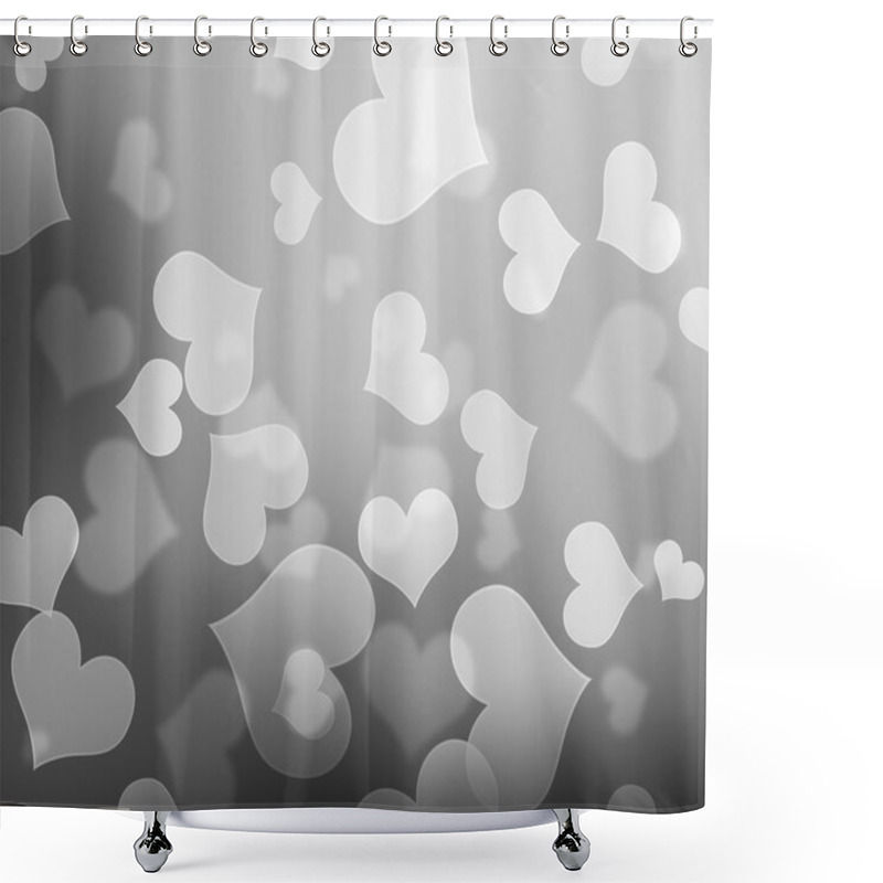 Personality  White Hearts Bokeh Background Shower Curtains