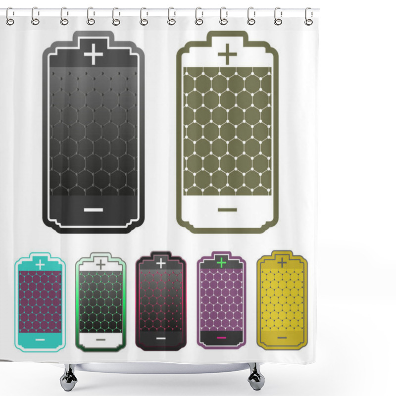 Personality  Background In The Form Of A Graphene Lattice Shower Curtains