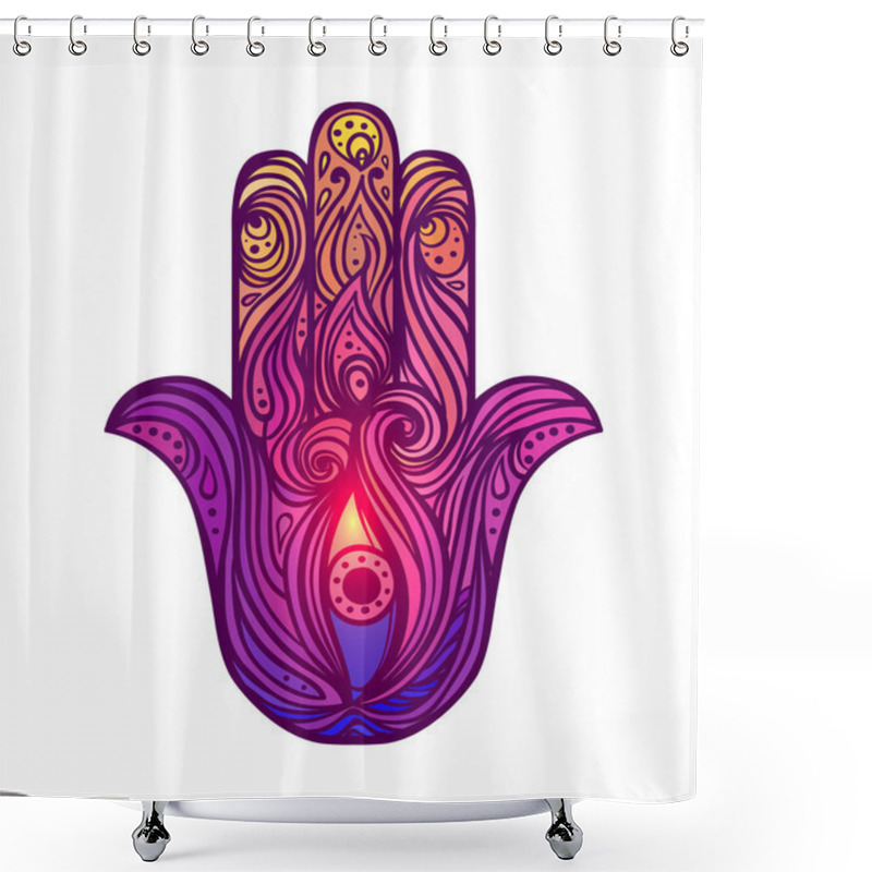 Personality  Ornate  Hamsa Amulet Shower Curtains