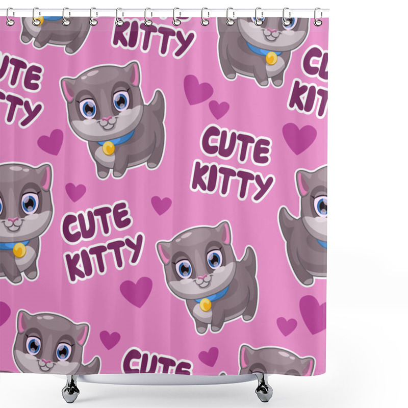 Personality  Pattern With Kittens Shower Curtains