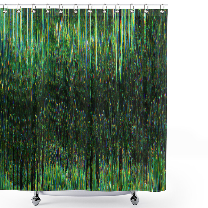 Personality  Digital Glitch Transmission Error Pixel Vibration Shower Curtains