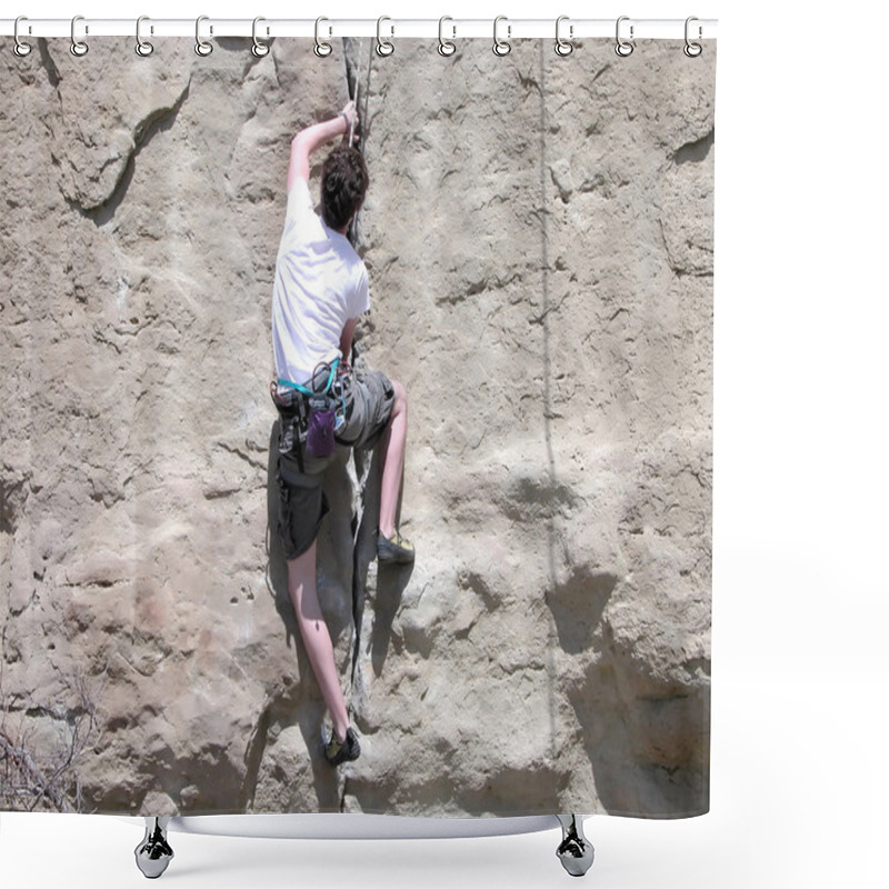 Personality  Boy Climbing - Montana Shower Curtains