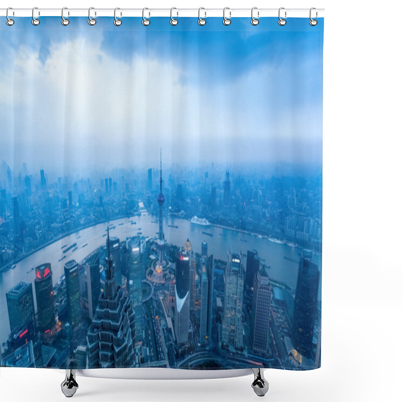 Personality  Shanghai At Dusk With Cloudy Sky Shower Curtains