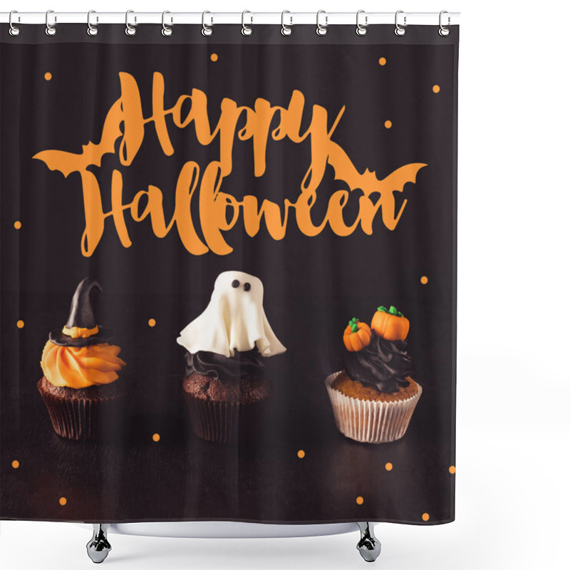 Personality  Tasty Halloween Cupcakes Shower Curtains