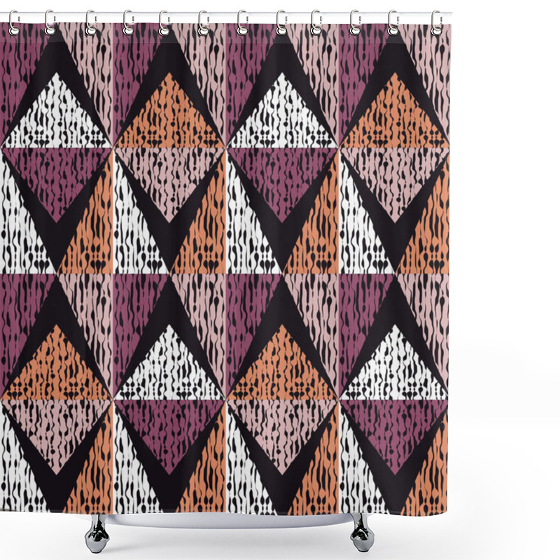 Personality  Seamless Background With Abstract Geometric Pattern. Scribble Texture. Textile Rapport. Shower Curtains