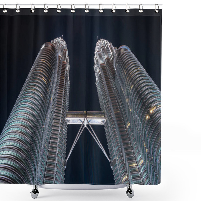 Personality  Kuala Lumpur, Malaysia - February 13, 2017: Night Illumination Of Petronas Twin Towers In Kuala Lumpur, Malaysia Shower Curtains