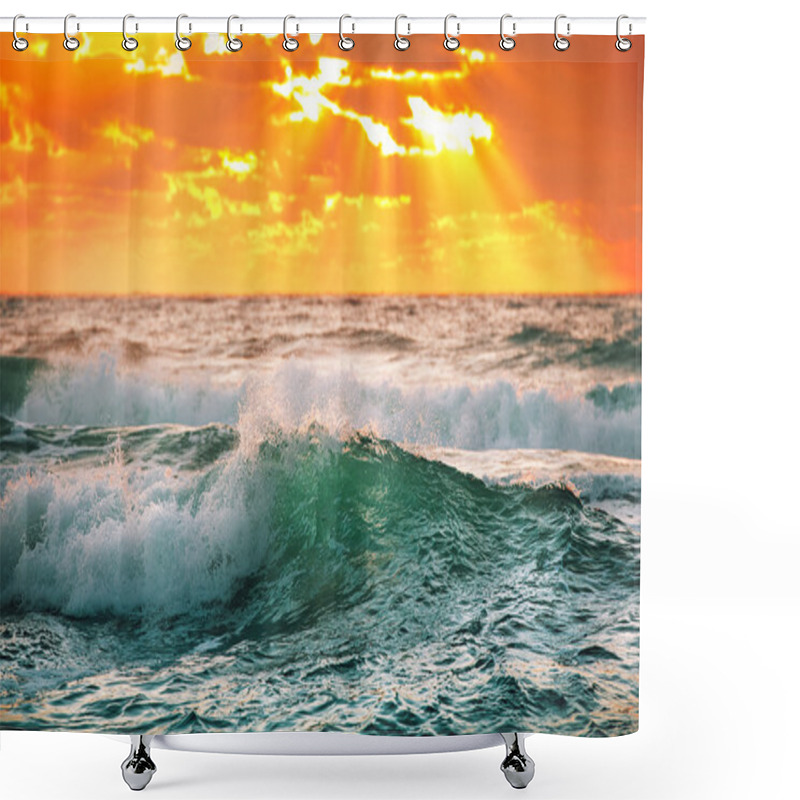 Personality  Beautiful Cloudscape Over The Sea Shower Curtains