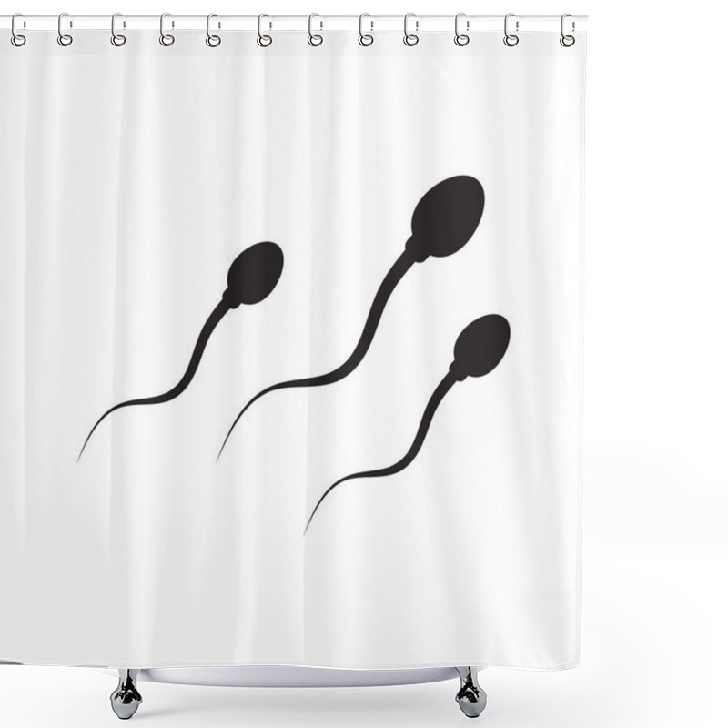 Personality  Spermatozoon Sperm Icon Isolated On White Background Shower Curtains