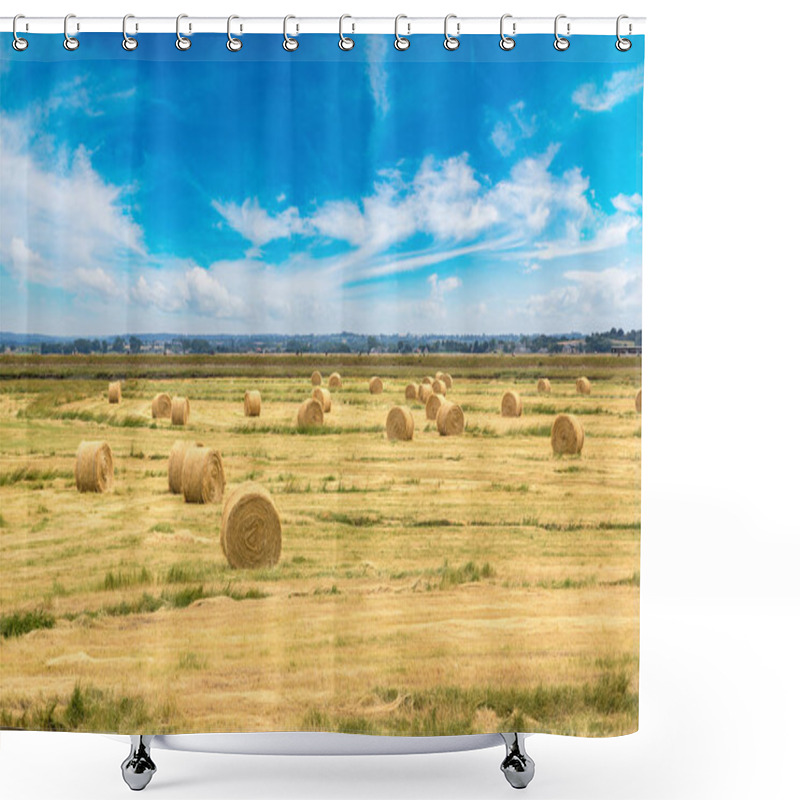 Personality  Hay Bales Field Shower Curtains