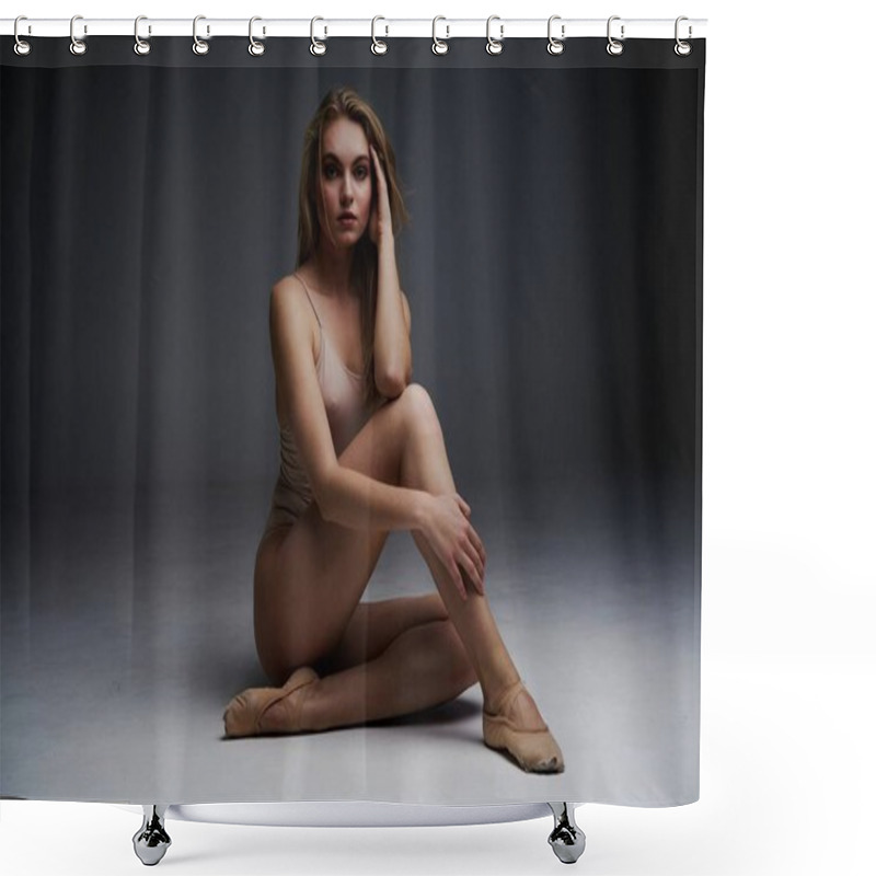 Personality  Gorgeous Female Athletic Woman In Bodysuit  Shower Curtains