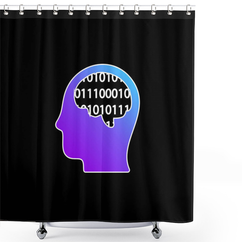 Personality  Binary Thinking Blue Gradient Vector Icon Shower Curtains