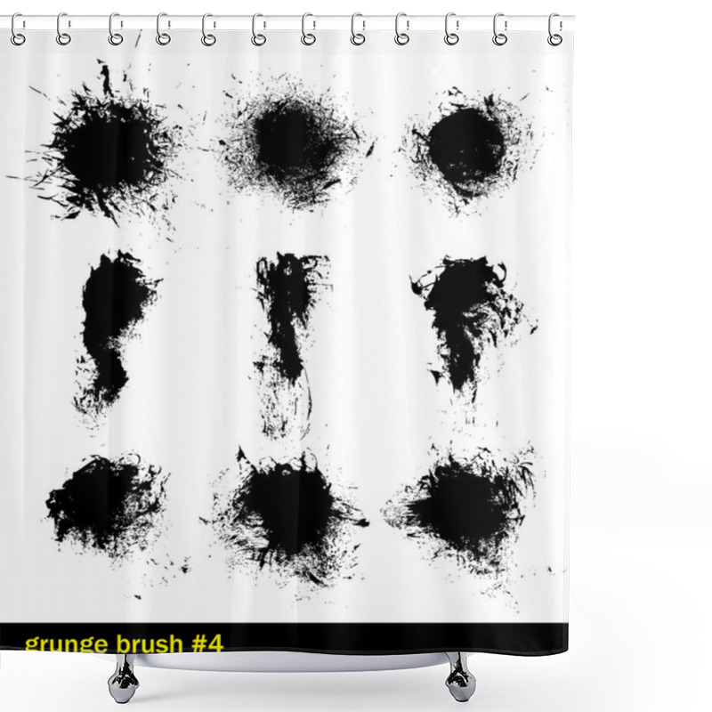 Personality  Grunge Black Splashes Shower Curtains