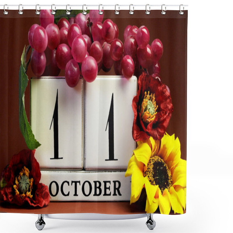 Personality  Seasonal Save The Date Calendar For Individual October Date Shower Curtains