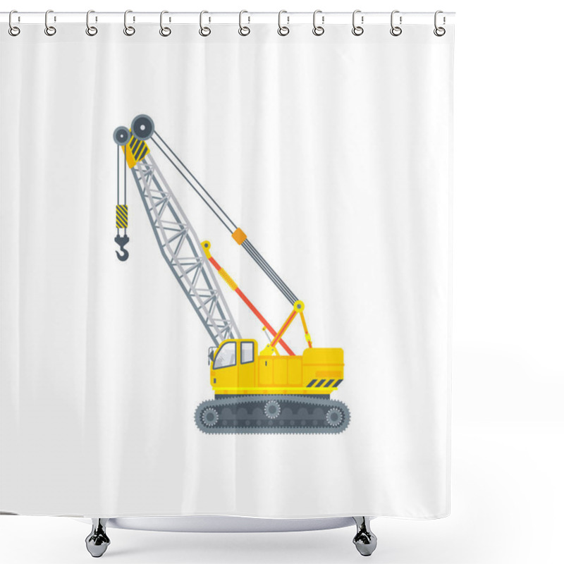 Personality  Assembly Crawler Crane Illustration Side View Shower Curtains