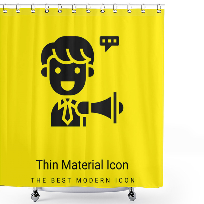 Personality  Advertising Minimal Bright Yellow Material Icon Shower Curtains