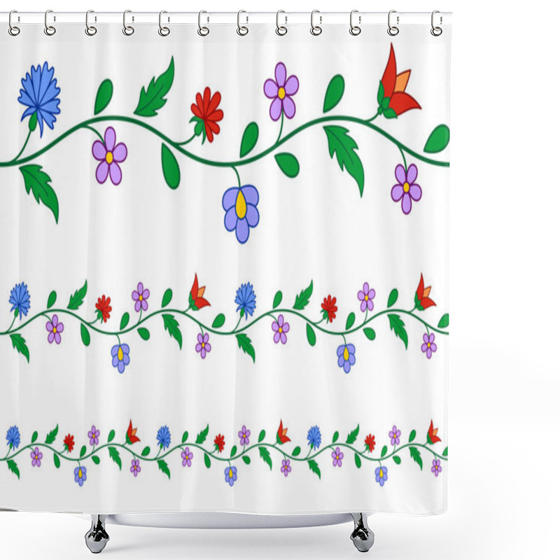 Personality  Horizontally Seamless Hungarian Embroidery Pattern Shower Curtains