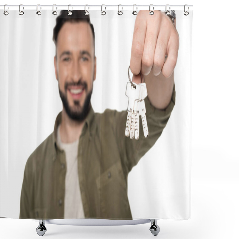 Personality  Young Man With Keys Shower Curtains