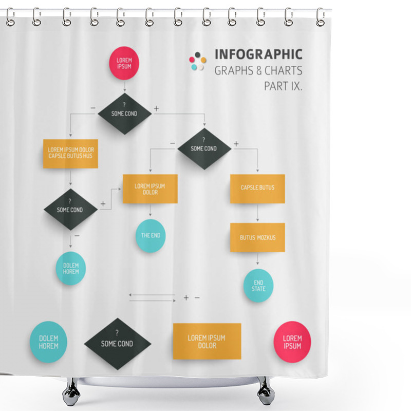 Personality  Abstract Algorithm Template With Flat Design Shower Curtains