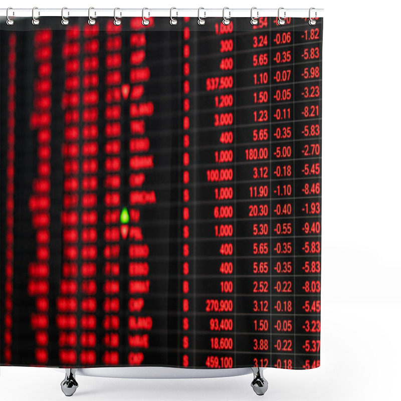 Personality  Stock Market Price Ticker Board In Bear Market Day Shower Curtains