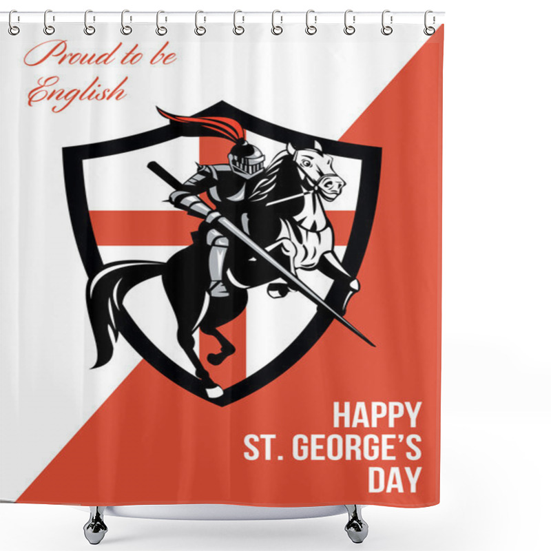 Personality  Proud To Be English Happy St George Day Retro Poster Shower Curtains