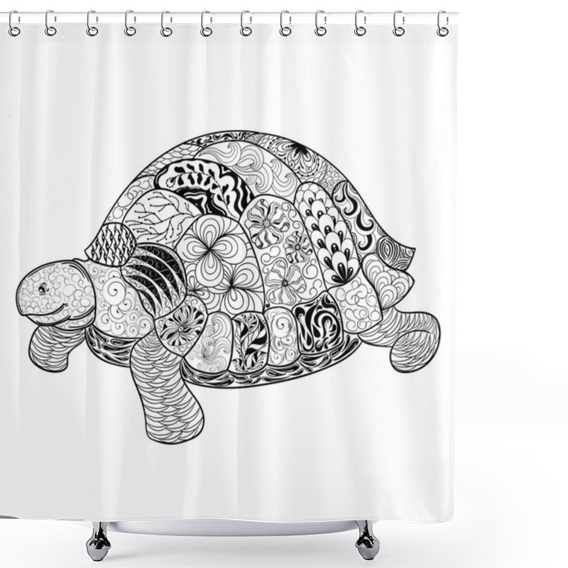 Personality  Turtle Doodle  Illustration Shower Curtains