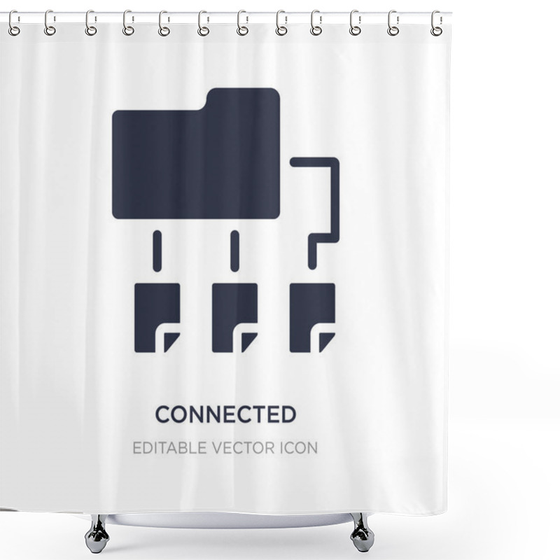 Personality  Connected Folder Data Icon On White Background. Simple Element I Shower Curtains