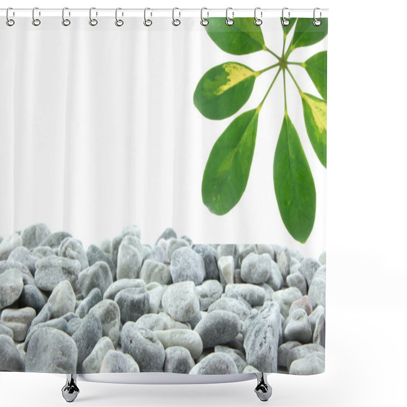 Personality  Stones And Leaf Shower Curtains