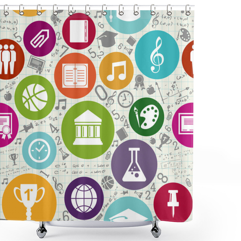 Personality  Education Icons Back To School Seamless Pattern. Shower Curtains