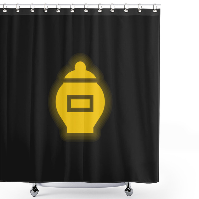 Personality  Ash Yellow Glowing Neon Icon Shower Curtains