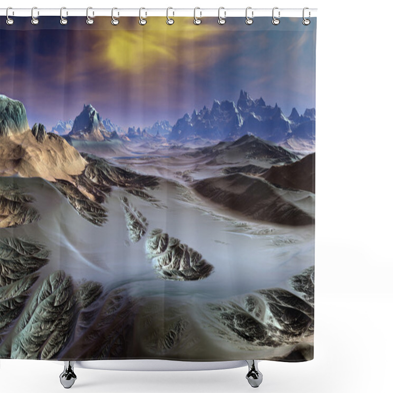 Personality  3d Rendered Fantasy Alien Planet - Illustration Shower Curtains