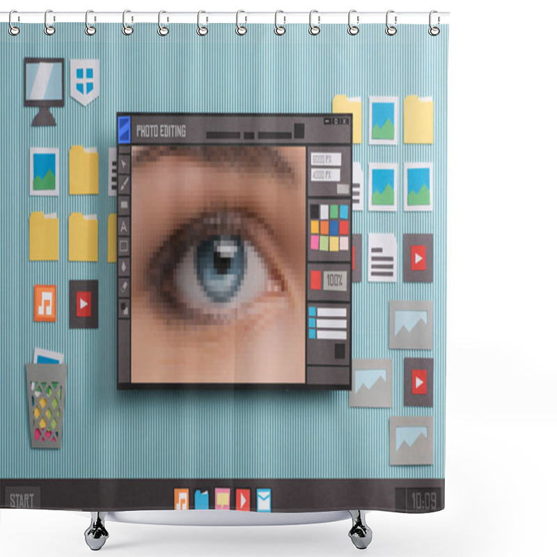 Personality  Pictures Editing And Image Retouching Shower Curtains