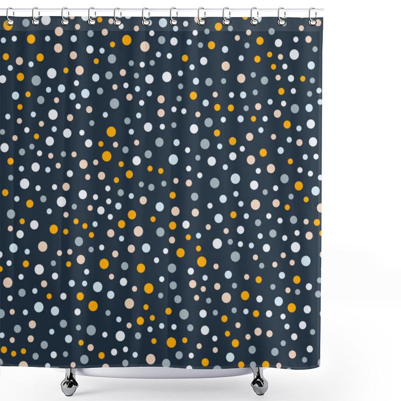 Personality  Colorful Polka Dots Seamless Pattern On Black 7 Background Unusual Classic Colorful Polka Dots Shower Curtains