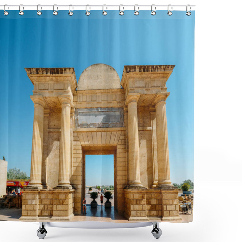 Personality  Tourists At Triumphal Arch, Cordoba, Andalucia Spain Shower Curtains