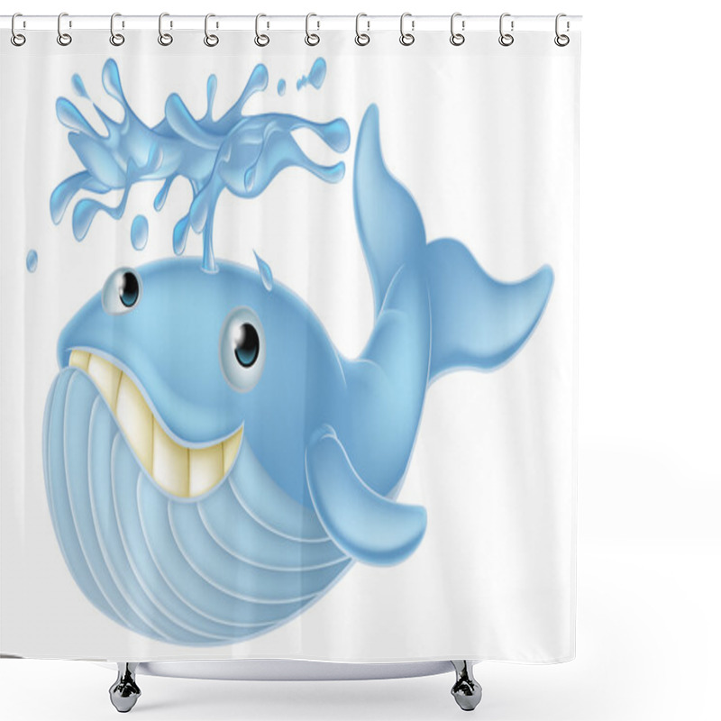 Personality  Cartoon Whale Mascot Shower Curtains