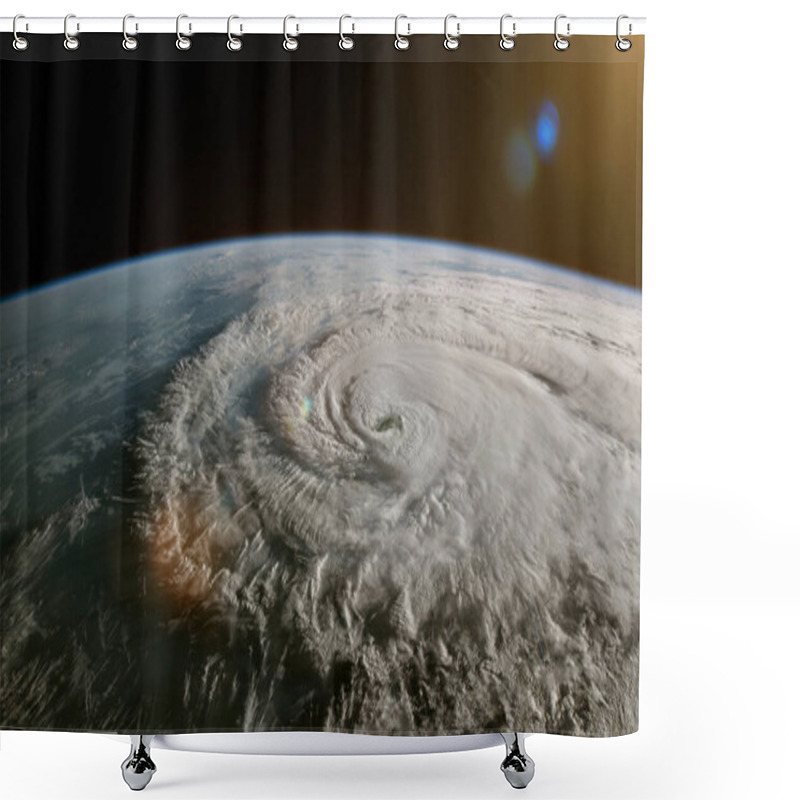 Personality  Satellite Image Of A Tropical Storm - Hurricane Or Cyclone Or Typhoon. Climate Change Concept. Elements Of This Image Furnished By NASA. Shower Curtains