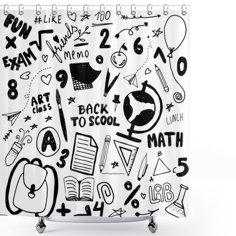 Personality  Set Of School, Education Icons Shower Curtains