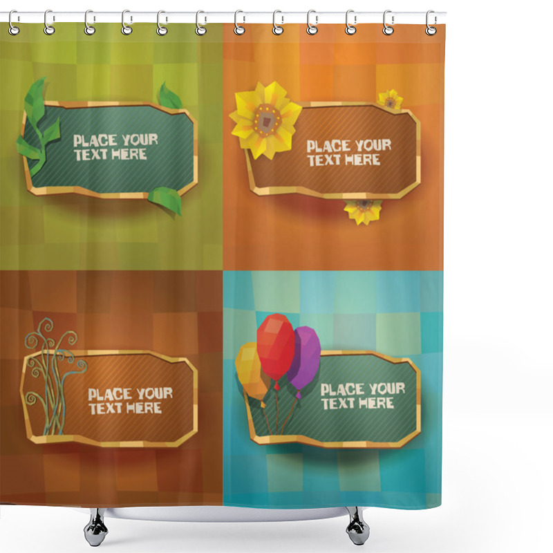 Personality  Floral Banners Set Shower Curtains