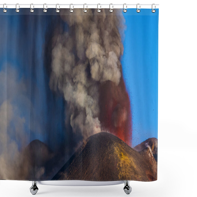 Personality  Etna Volcano Eruption Shower Curtains